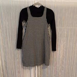 Old Navy Black and White Houndstooth Dress